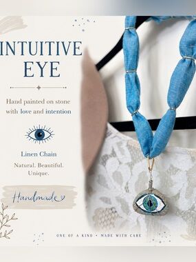 Intuitive eye linen necklace